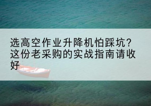 扶沟高空作业升降机厂家推荐-选高空作业升降机怕踩坑？这份老采购的实战指南请收好